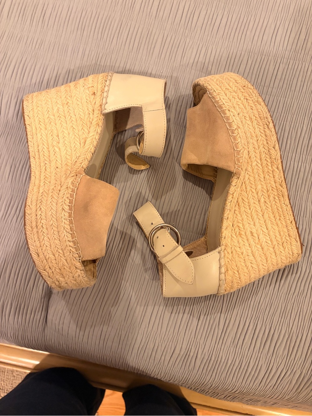 Marc fisher platform Espadrille Wedge Sandals in Beige